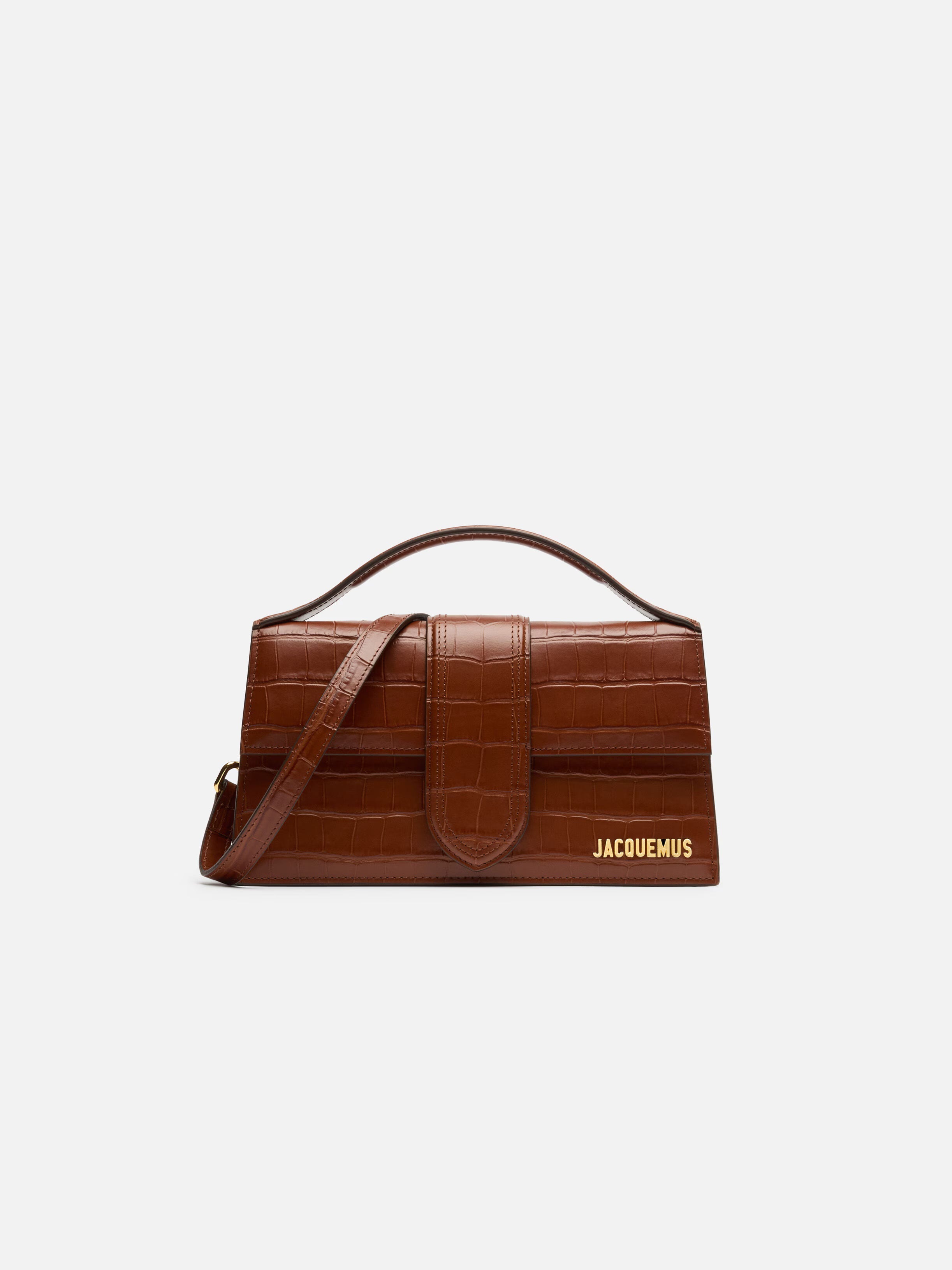 Jacquemus Grand Bambino Croco Brown