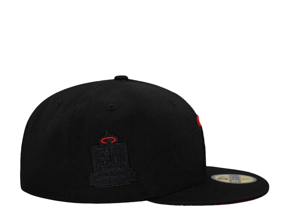 New Era Anaheim Angels 50th Anniversary Blackout Red Edition 59Fifty Fitted Cap