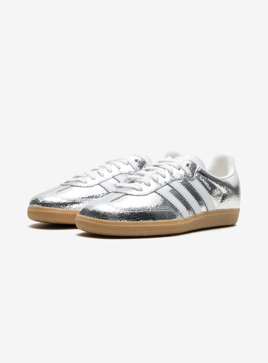 Adidas Samba OG Silver Metallic Cracked Leather