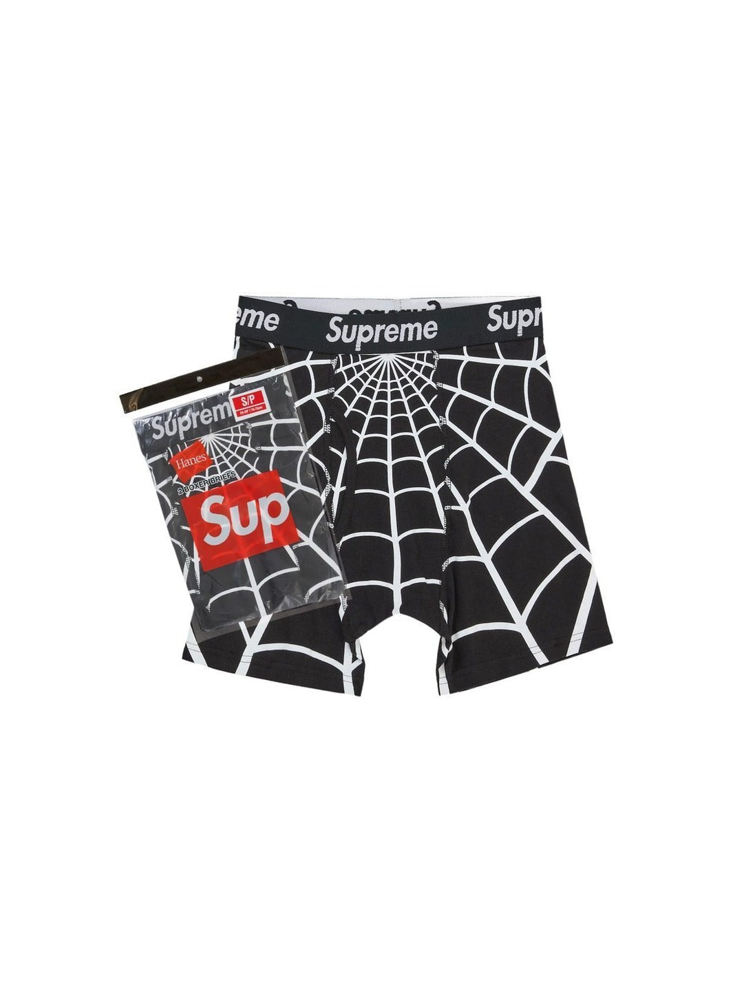 Supreme Hanes Spider-Man Boxer Briefs (2 Pack) Black