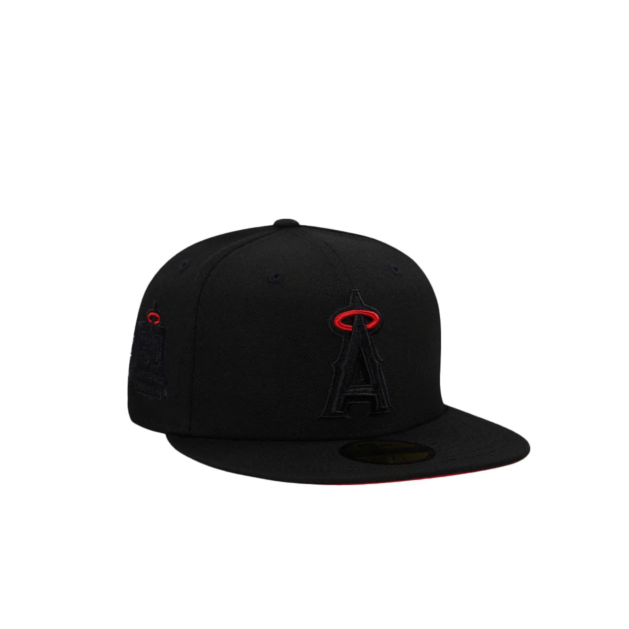 New Era Anaheim Angels 50th Anniversary Blackout Red Edition 59Fifty Fitted Cap