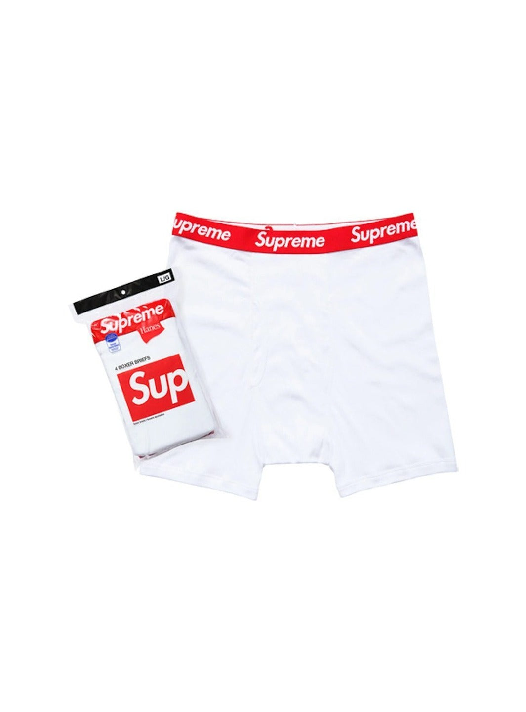 Supreme Hanes Boxer Briefs (4 Pack) White
