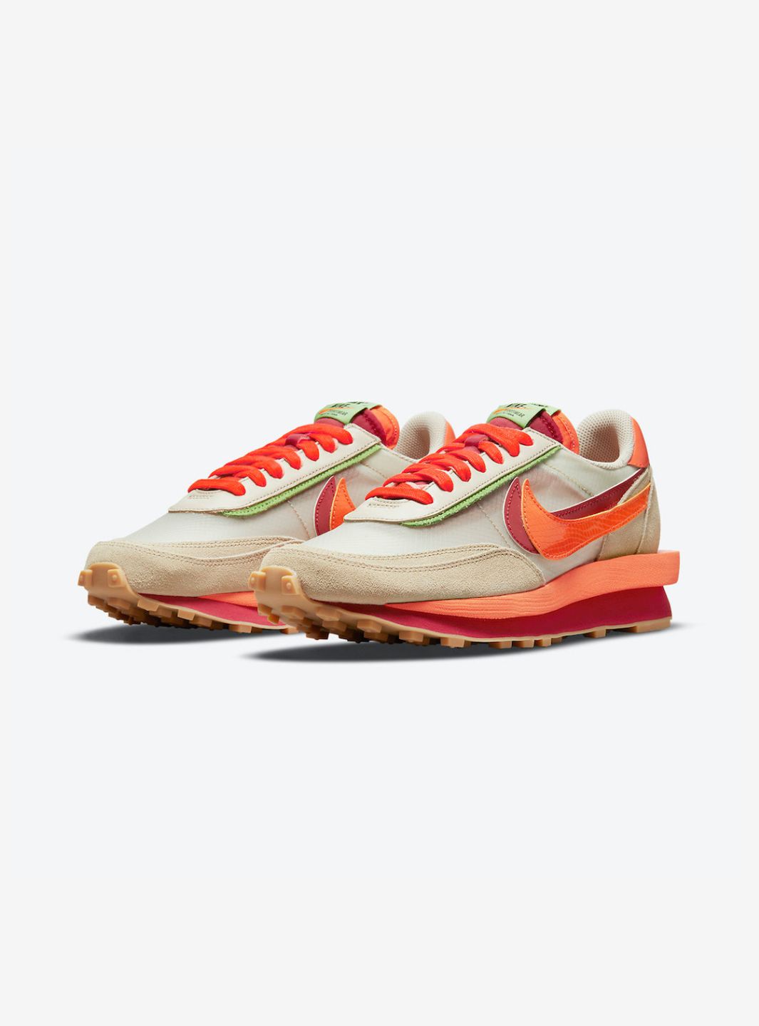 Nike LD Waffle Sacai CLOT Kiss of Death Net Orange Blaze