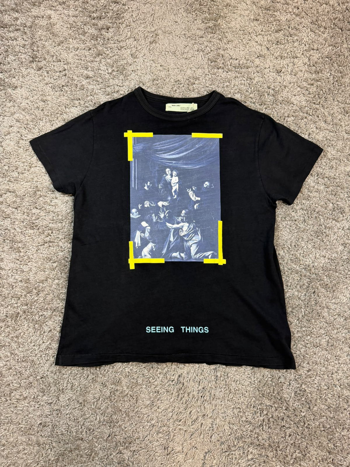 Off-White Caravaggio "Seeing things" Black Tee M - Usata
