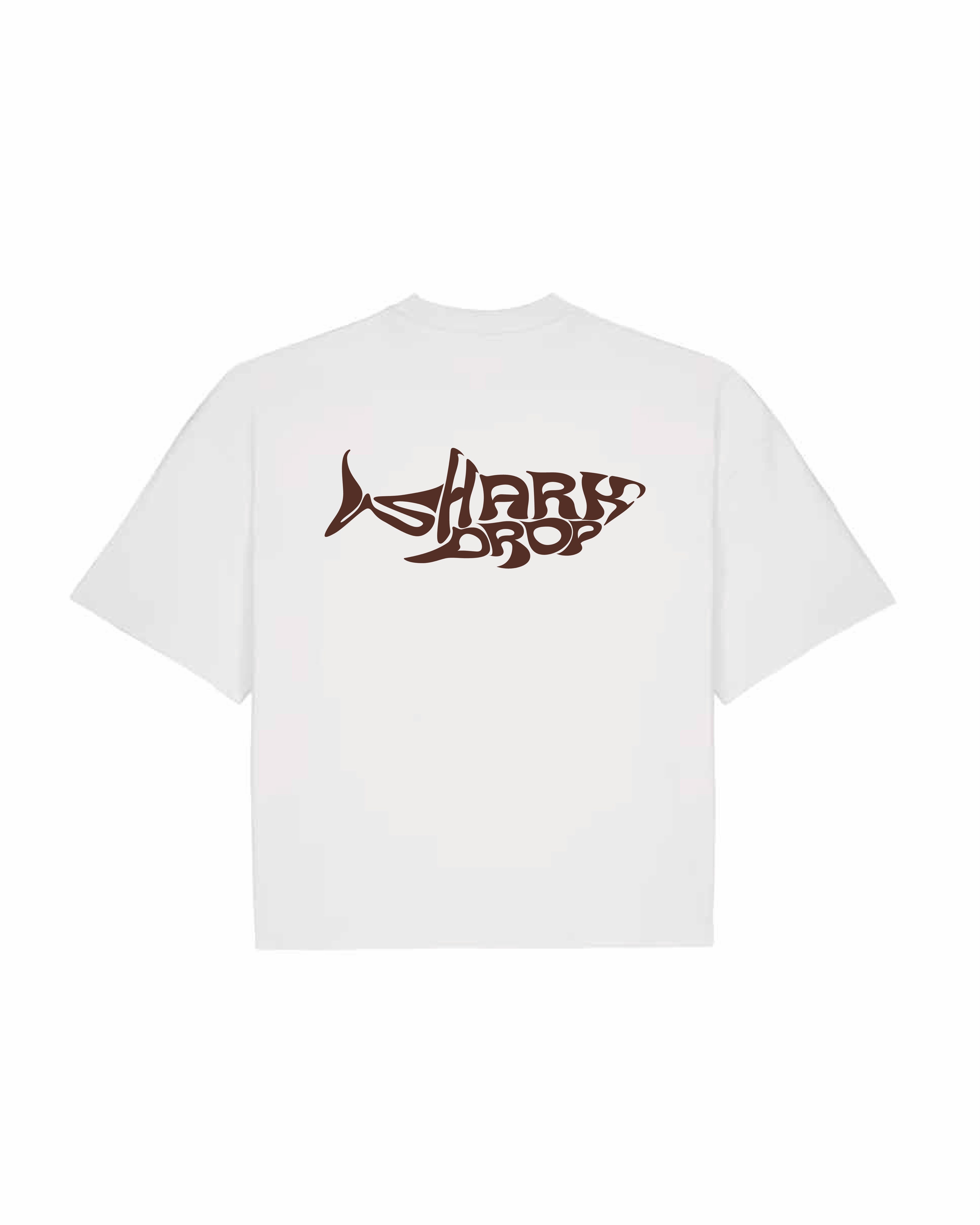 SHARKDROP BROWN LOGO CROPPED TEE SS26