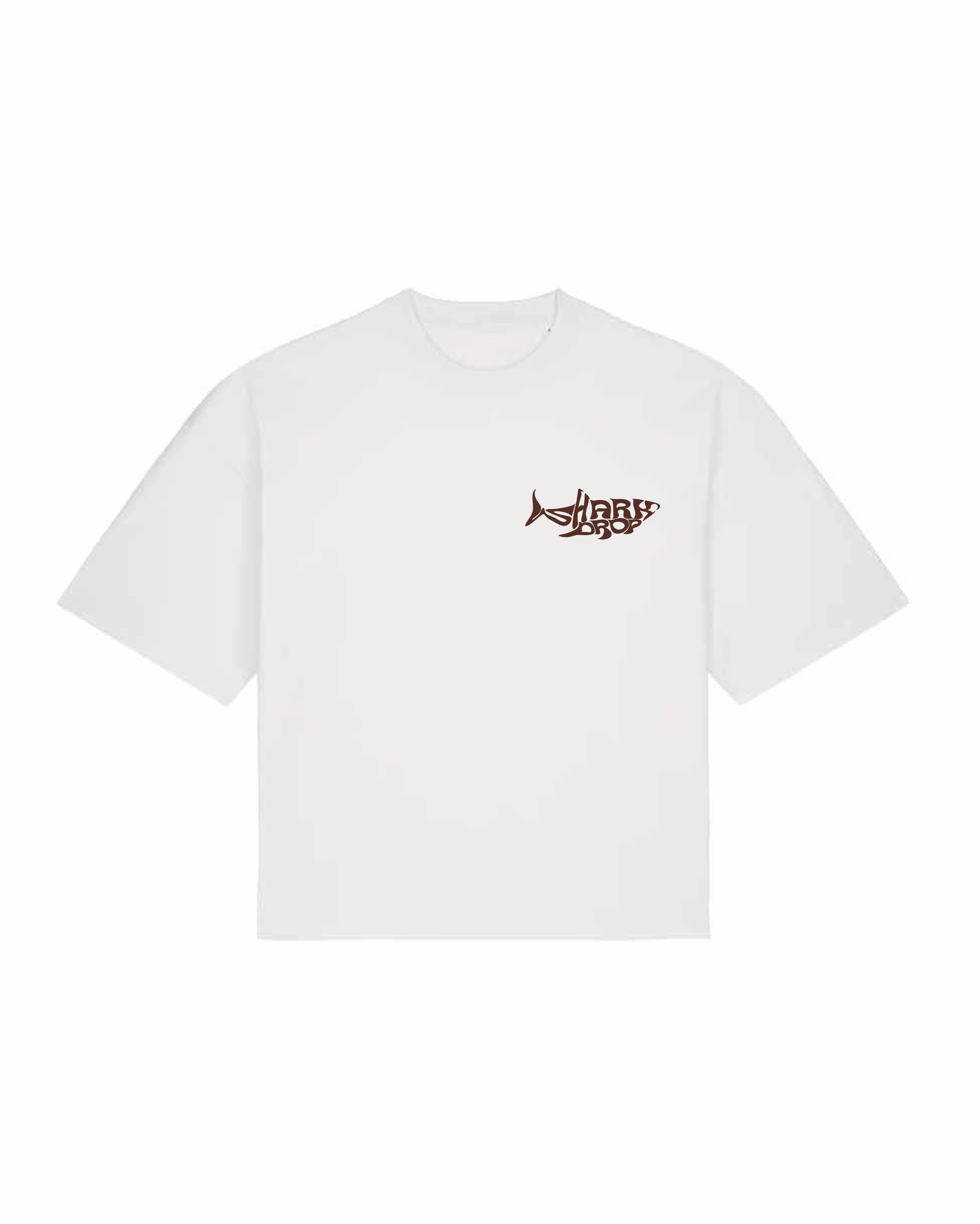 SHARKDROP BROWN LOGO CROPPED TEE SS26