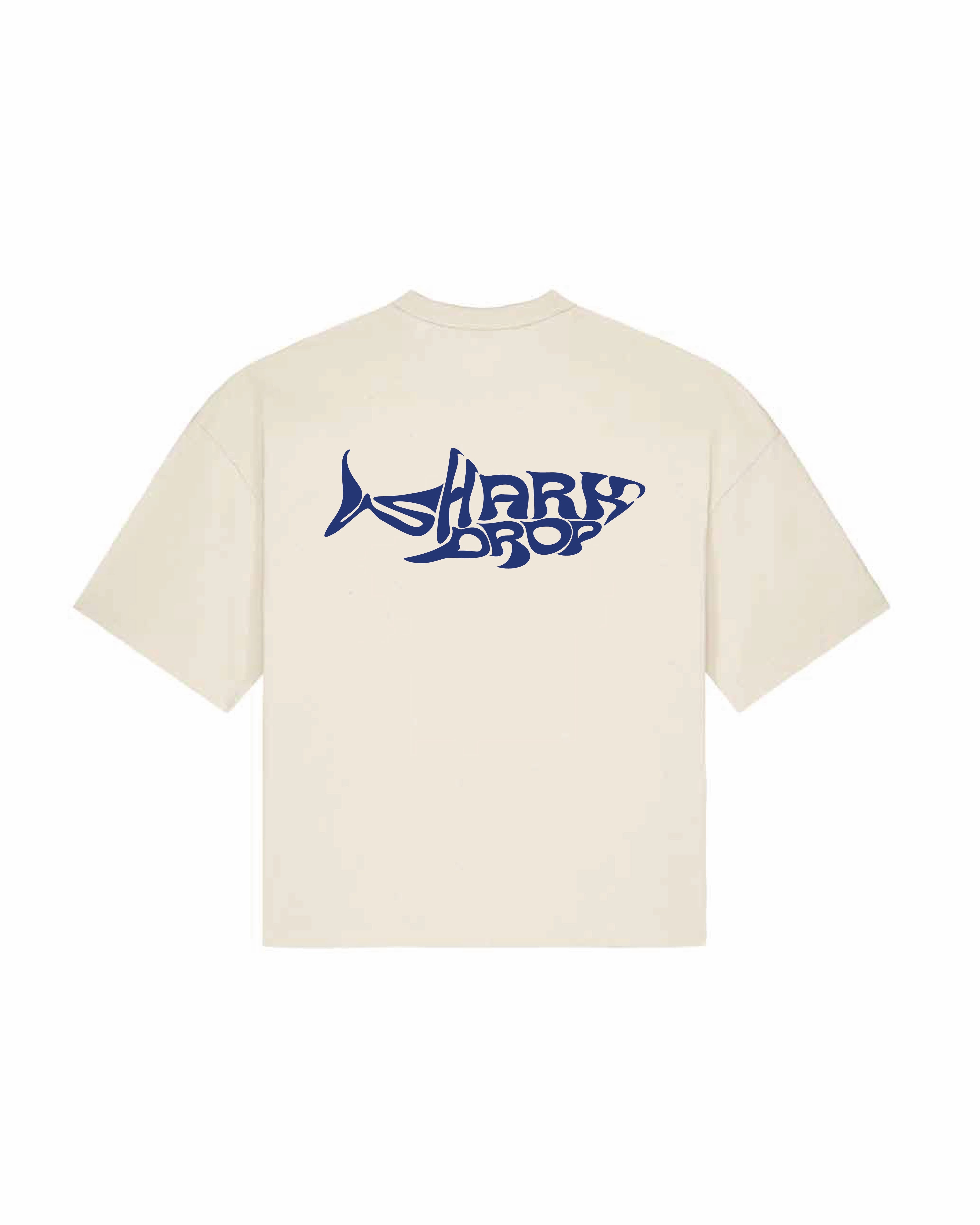 SHARKDROP NAVY LOGO CROPPED TEE SS26