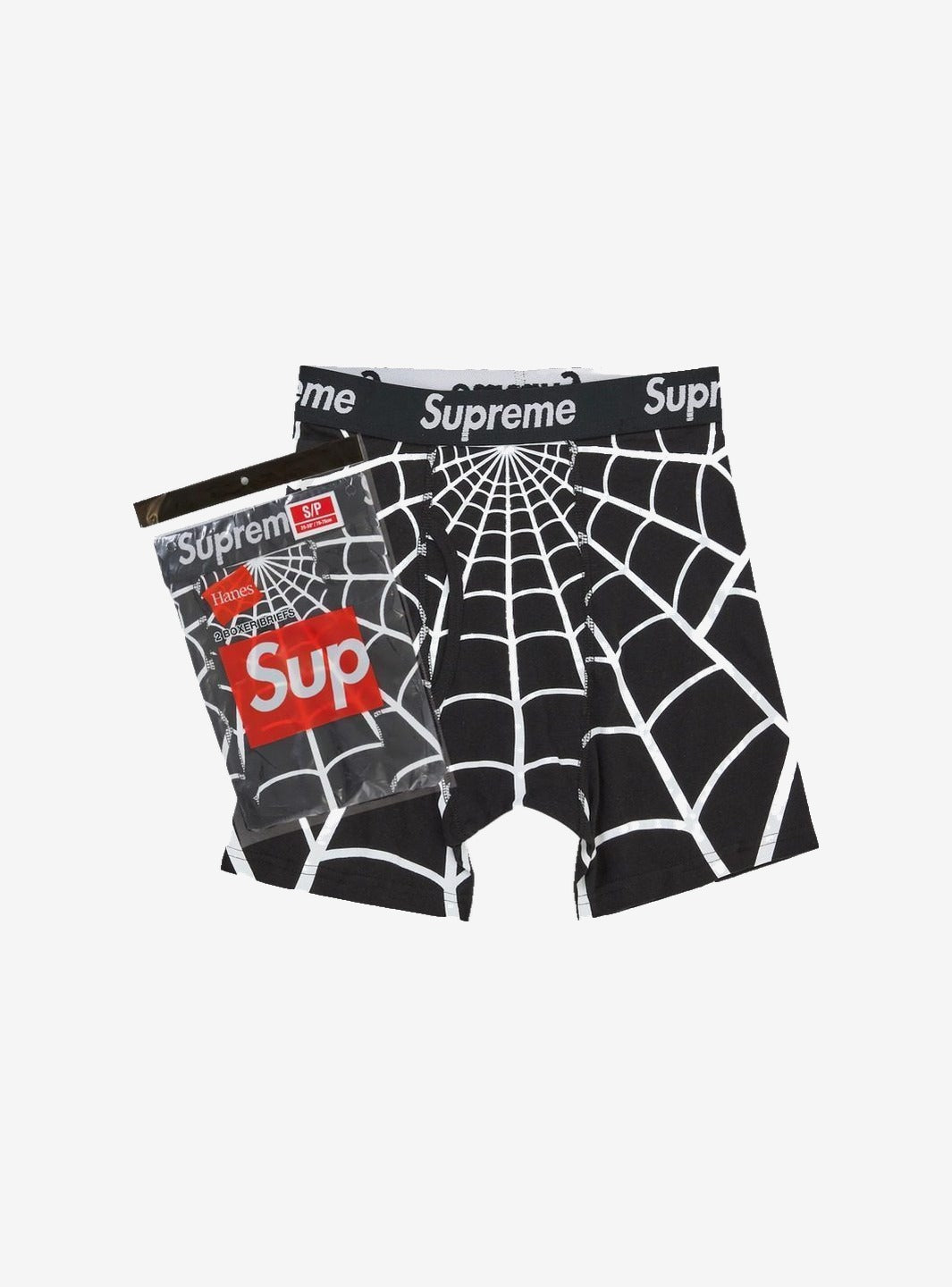 Supreme Hanes Spider-Man Boxer Briefs (2 Pack) Black