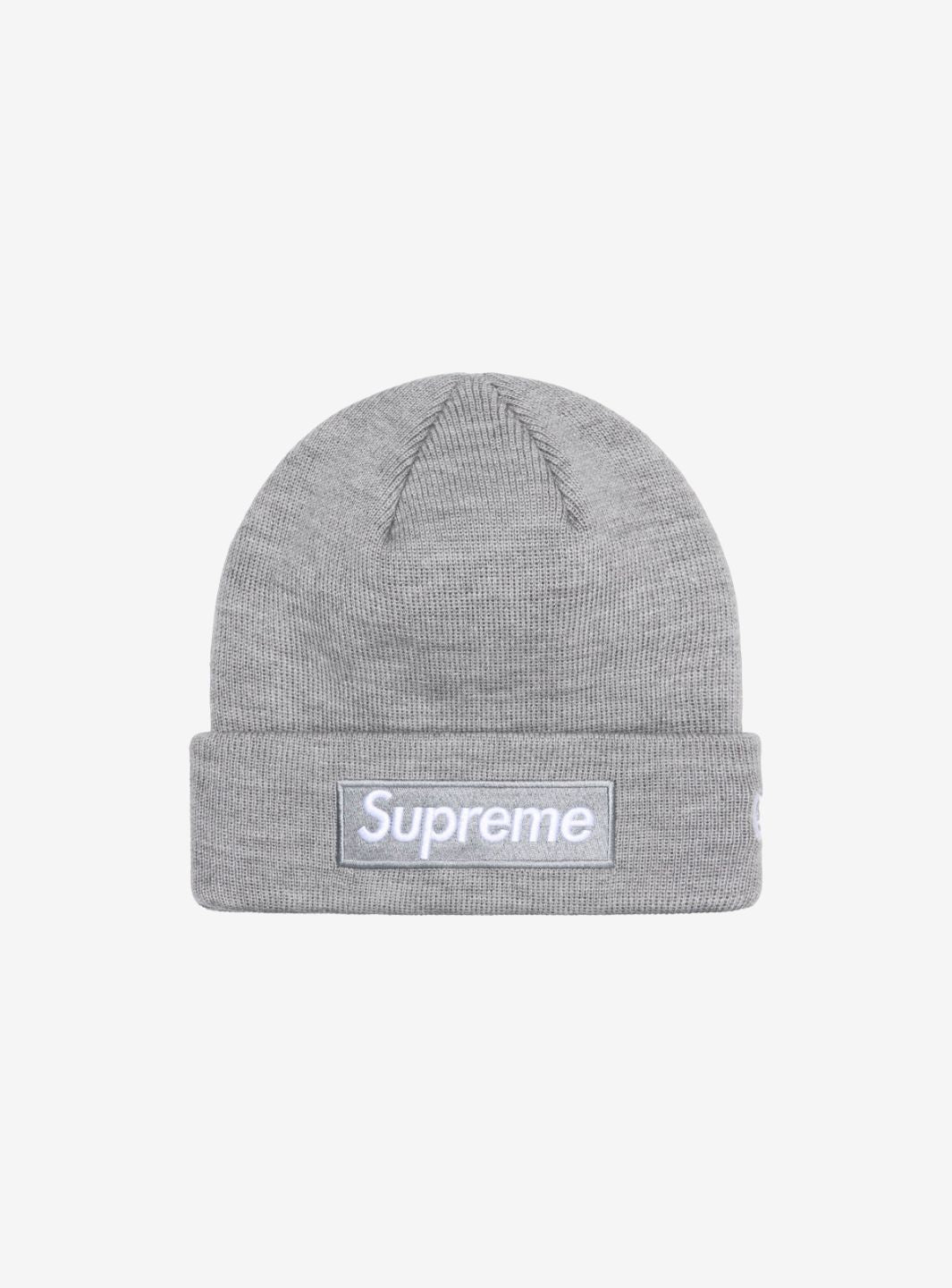 Supreme New Era Box Logo Beanie Heather Grey (FW24)
