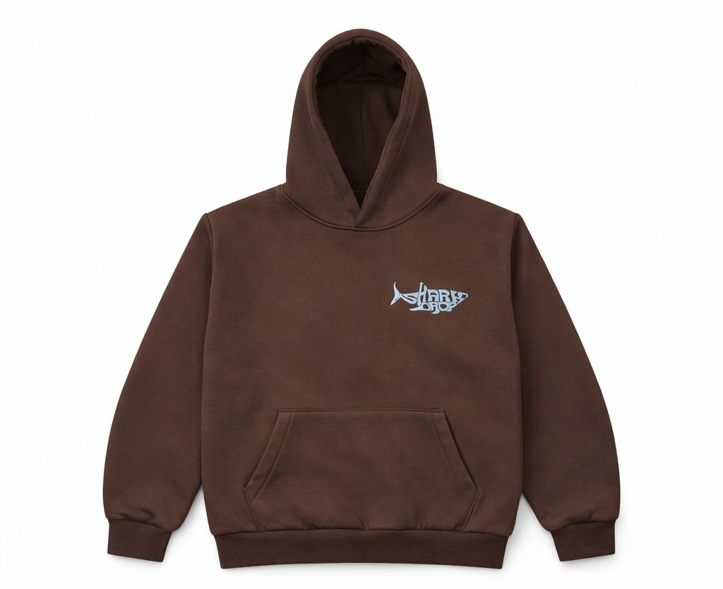 Sharkdrop Hoddie Dark Brown Blue