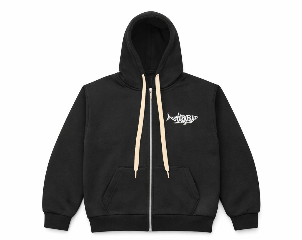 Sharkdrop Zip Hoddie Black