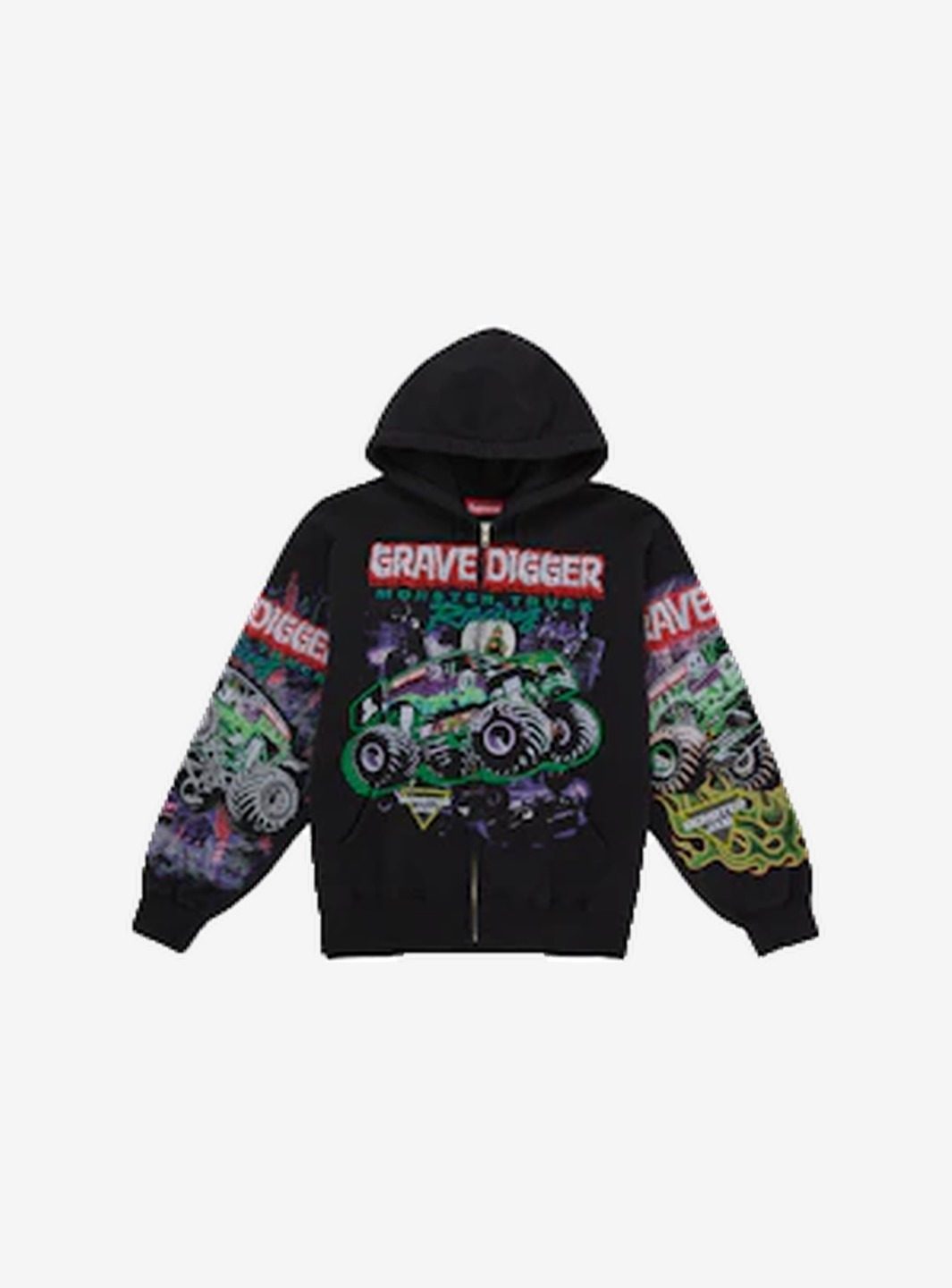 Supreme Grave Digger Zip Up Hooded Sweatshirt Black