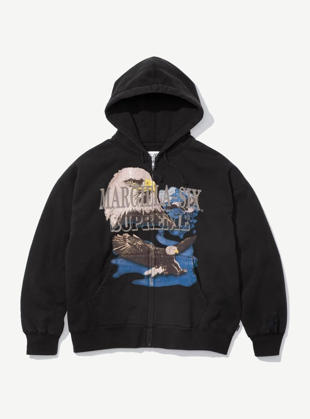 Supreme MM6 Maison Margiela Eagle Zip Up Hooded Sweatshirt Black