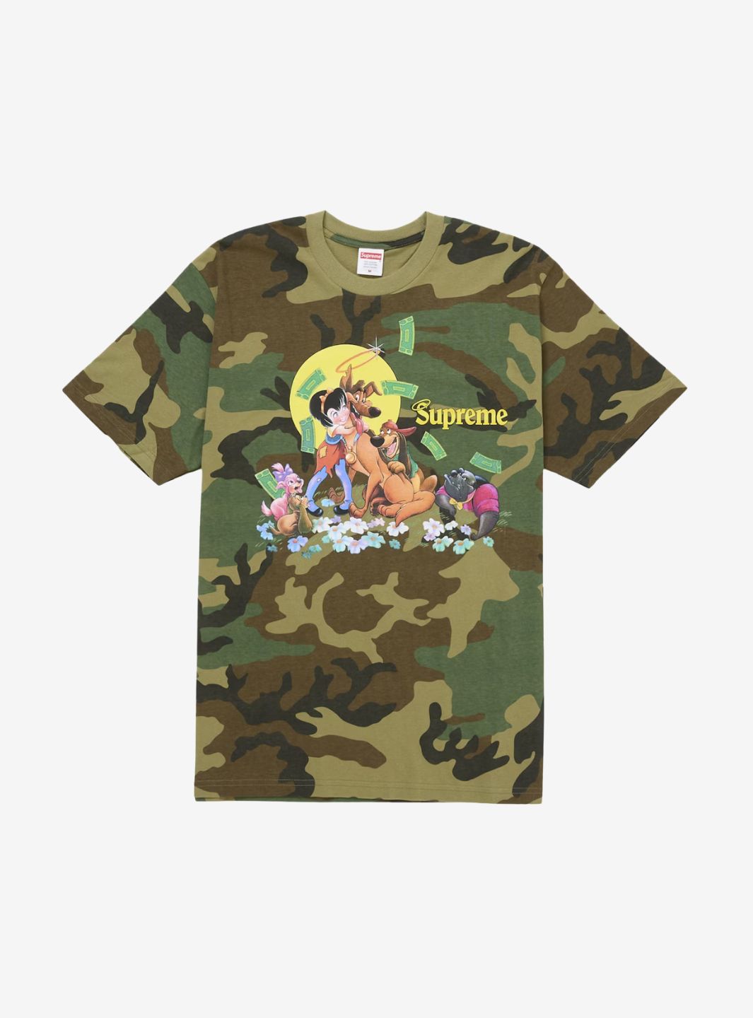 Supreme All Dogs Go To Heaven T-Shirt Woodland Camo