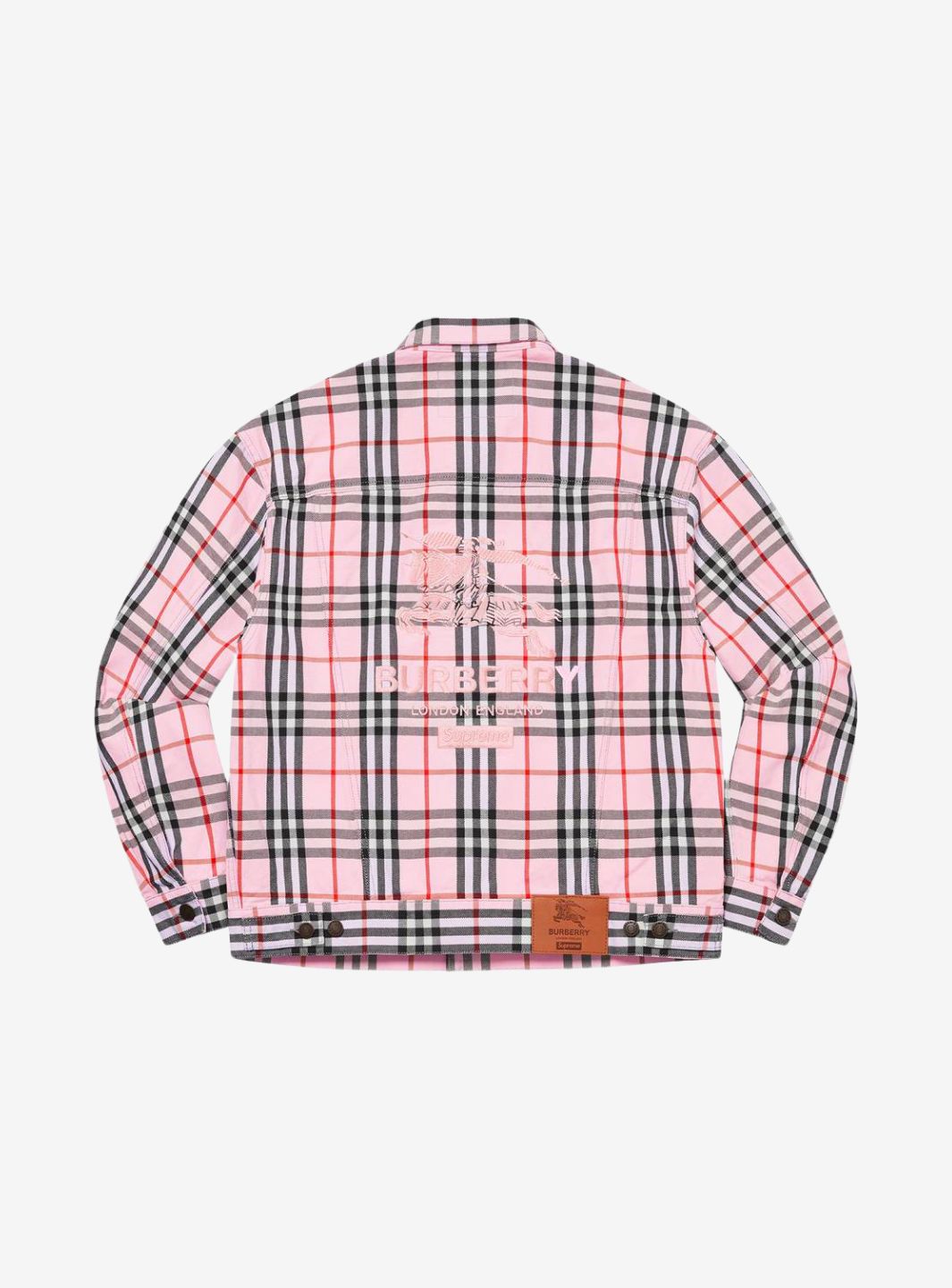 Supreme Burberry Denim Trucker Jacket Pink