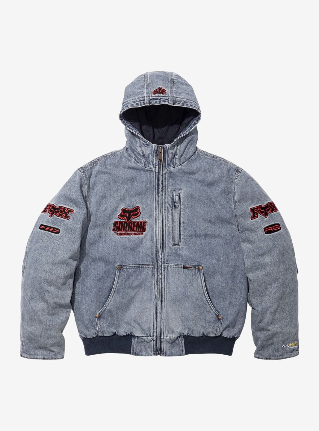 Supreme Fox Racing Hooded Work Jacket Denim