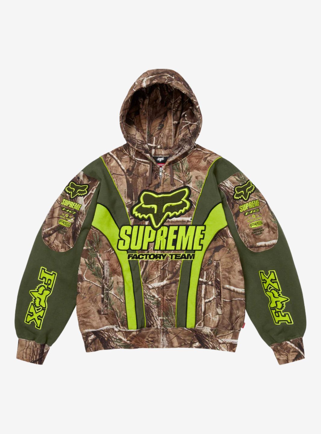 Supreme Fox Racing Zip Up Hooded Sweatshirt Realtree Hardwoods Camo