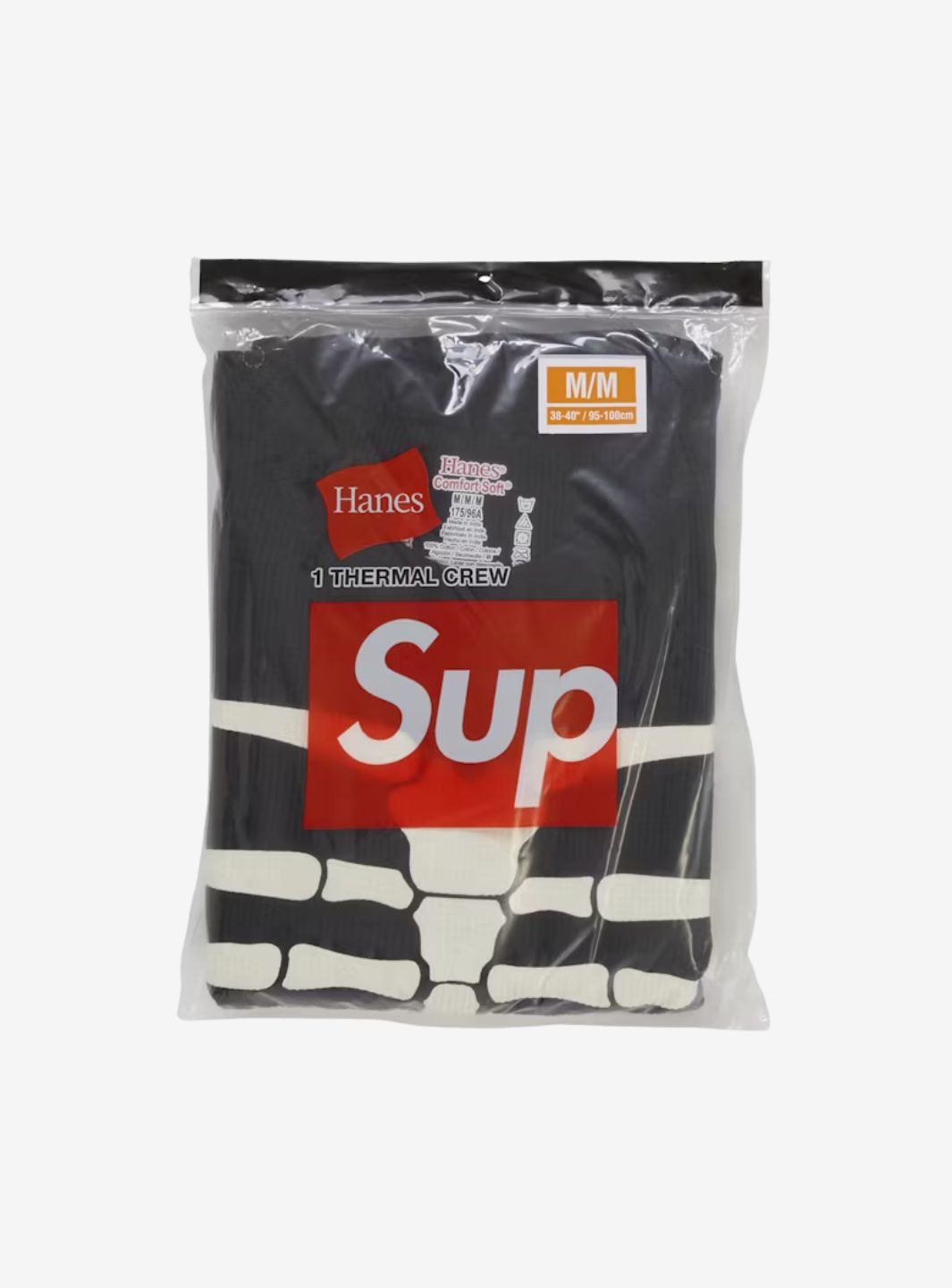 Supreme Hanes Bones Thermal Crew Black (FW25)