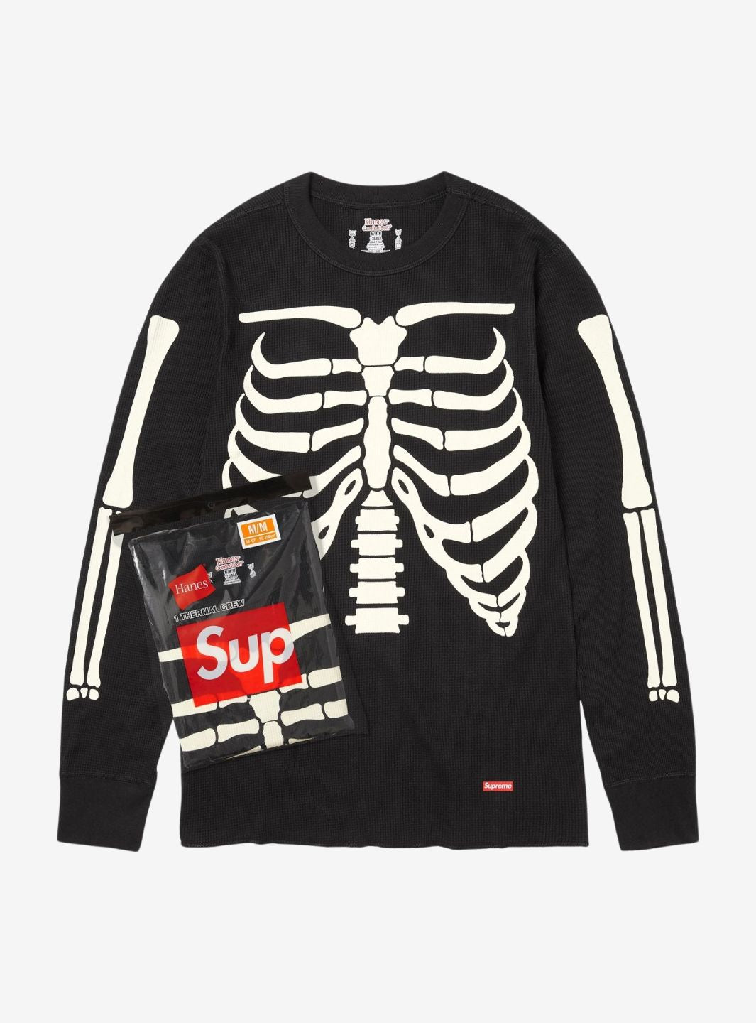 Supreme Hanes Bones Thermal Crew Black (FW25)