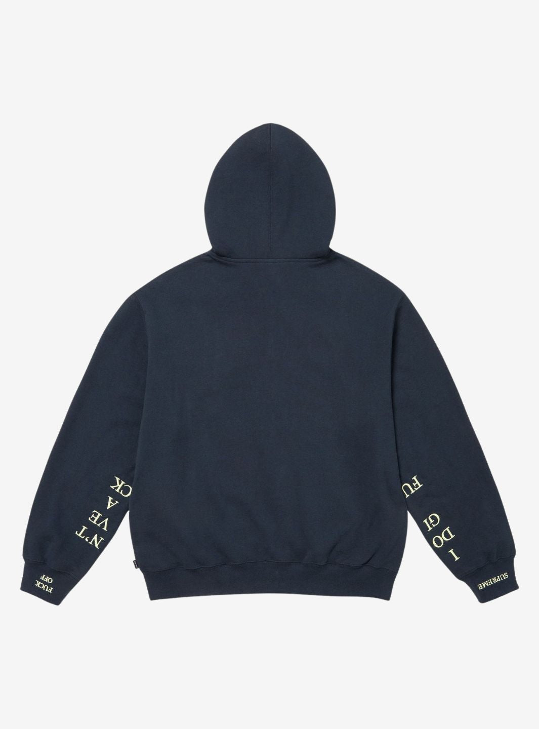 Supreme IDGAF Zip Up Hooded Sweatshirt Navy