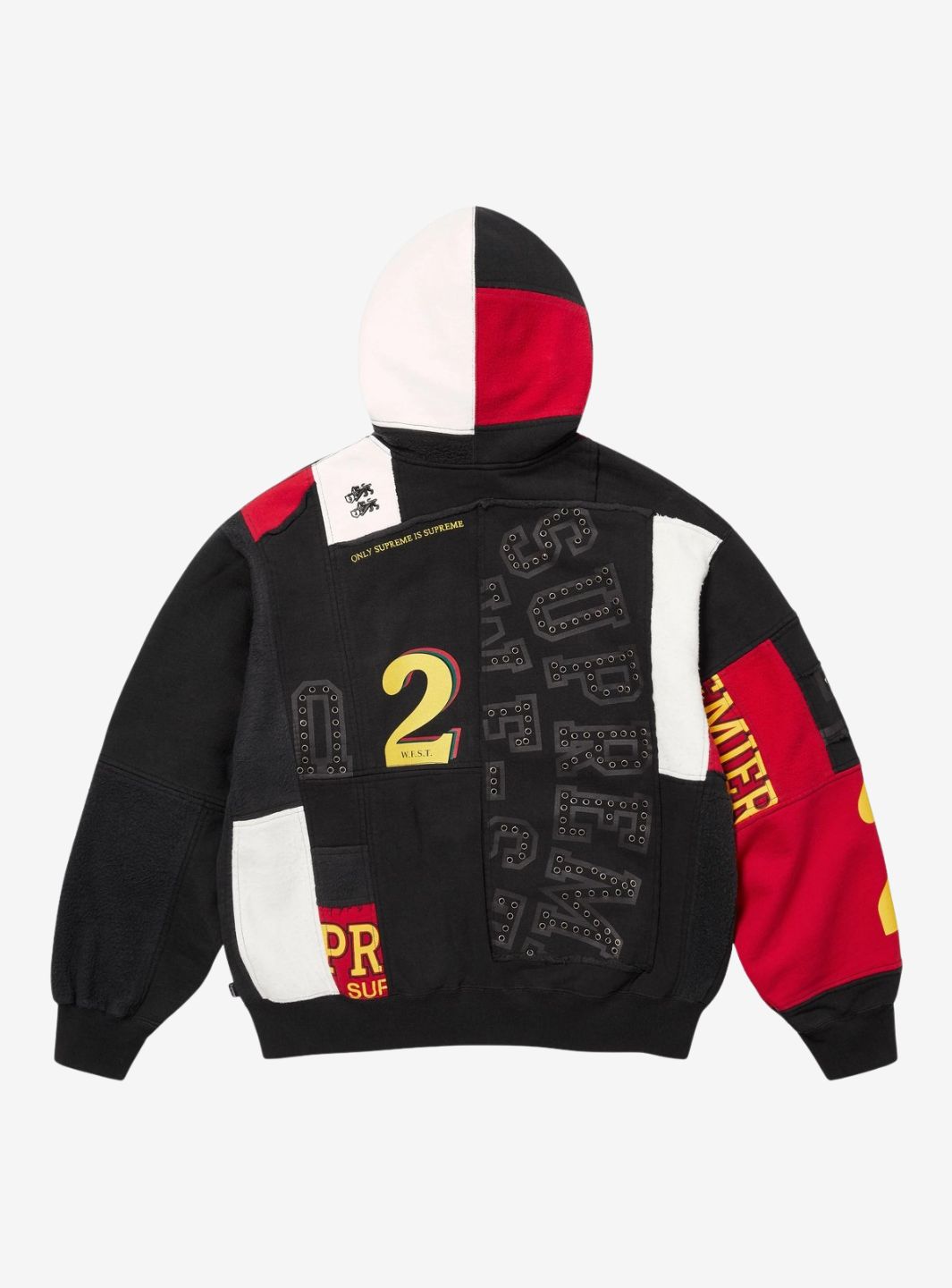 Supreme Patchwork Zip Up Hooded Sweatshirt Black (SS25)