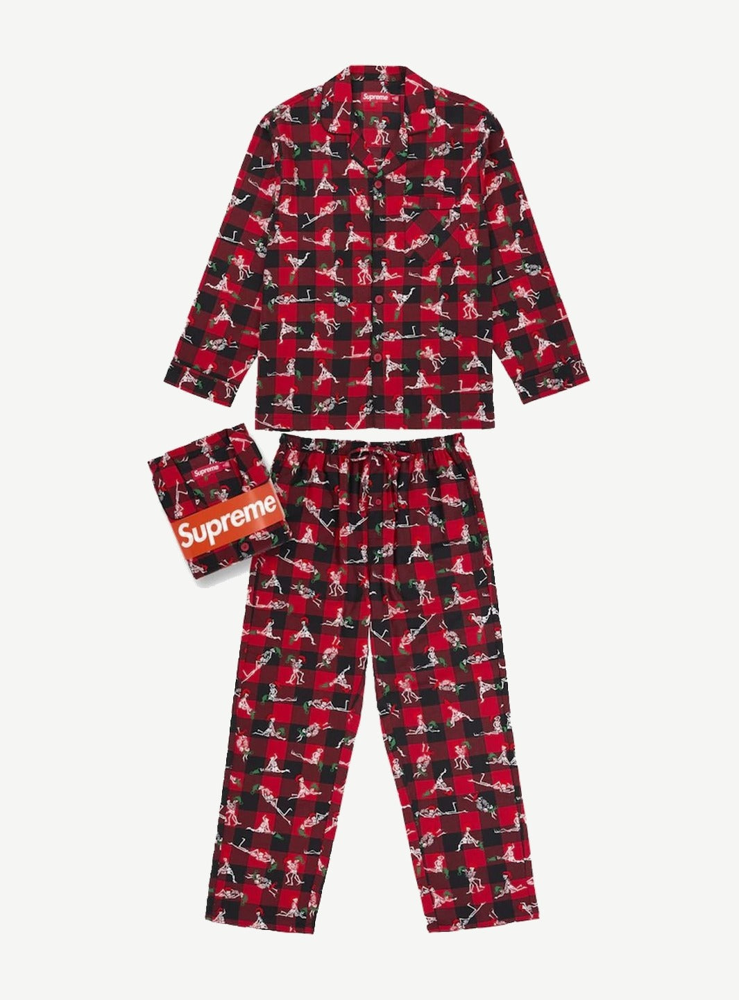 Supreme Hanes Holiday Pajama Set Red