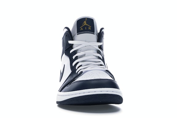 Jordan 1 Mid White Metallic Gold Obsidian