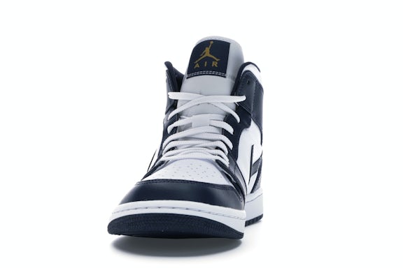 Jordan 1 Mid White Metallic Gold Obsidian