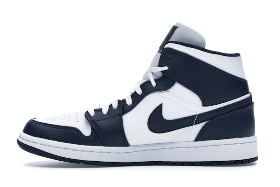 Jordan 1 Mid White Metallic Gold Obsidian