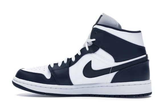 Jordan 1 Mid White Metallic Gold Obsidian