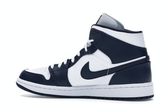 Jordan 1 Mid White Metallic Gold Obsidian