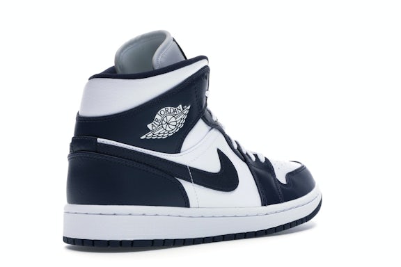 Jordan 1 Mid White Metallic Gold Obsidian