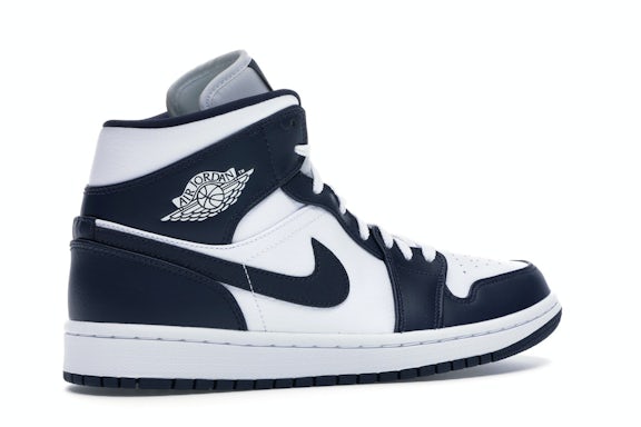 Jordan 1 Mid White Metallic Gold Obsidian