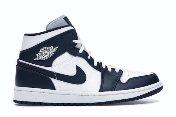Jordan 1 Mid White Metallic Gold Obsidian