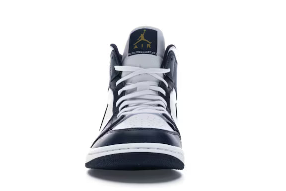 Jordan 1 Mid White Metallic Gold Obsidian