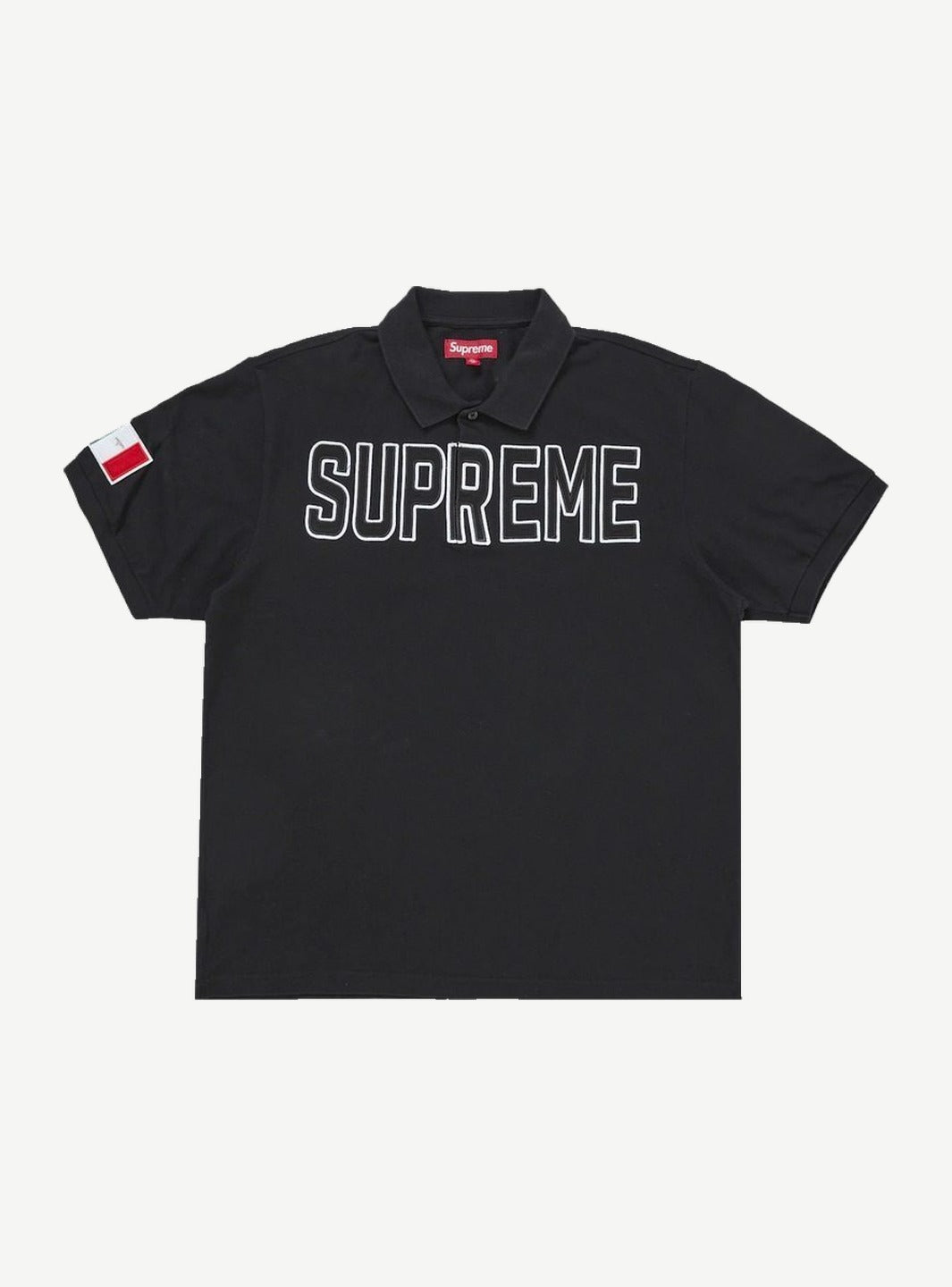 Supreme Twill Appliqué Polo Black
