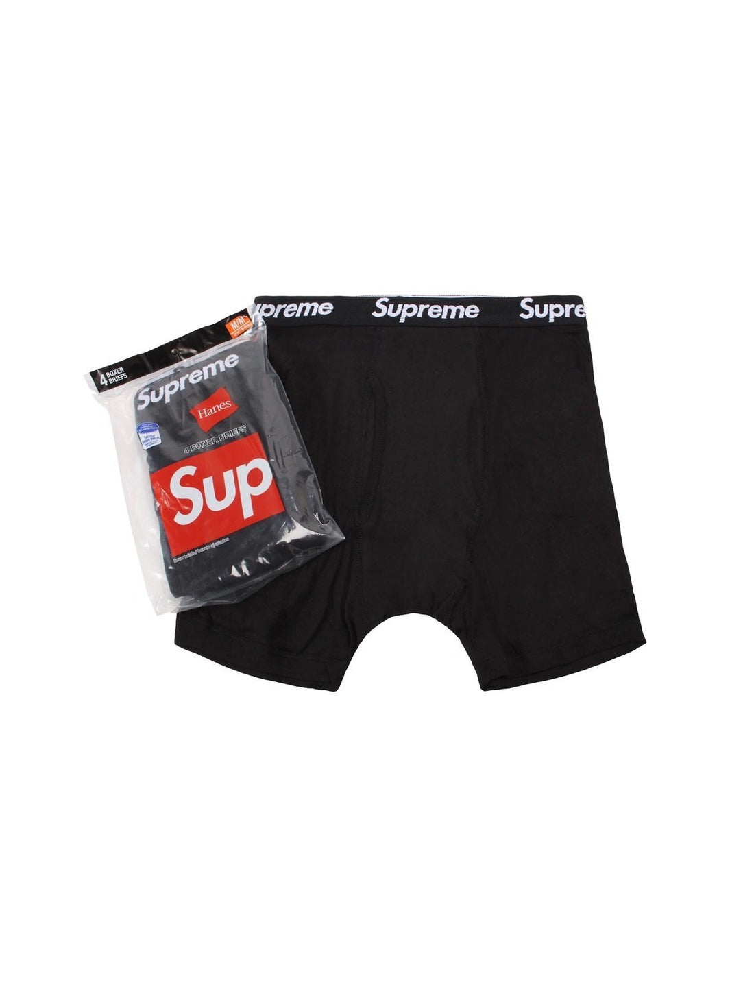 Supreme Hanes Boxer Briefs (4 Pack) Black