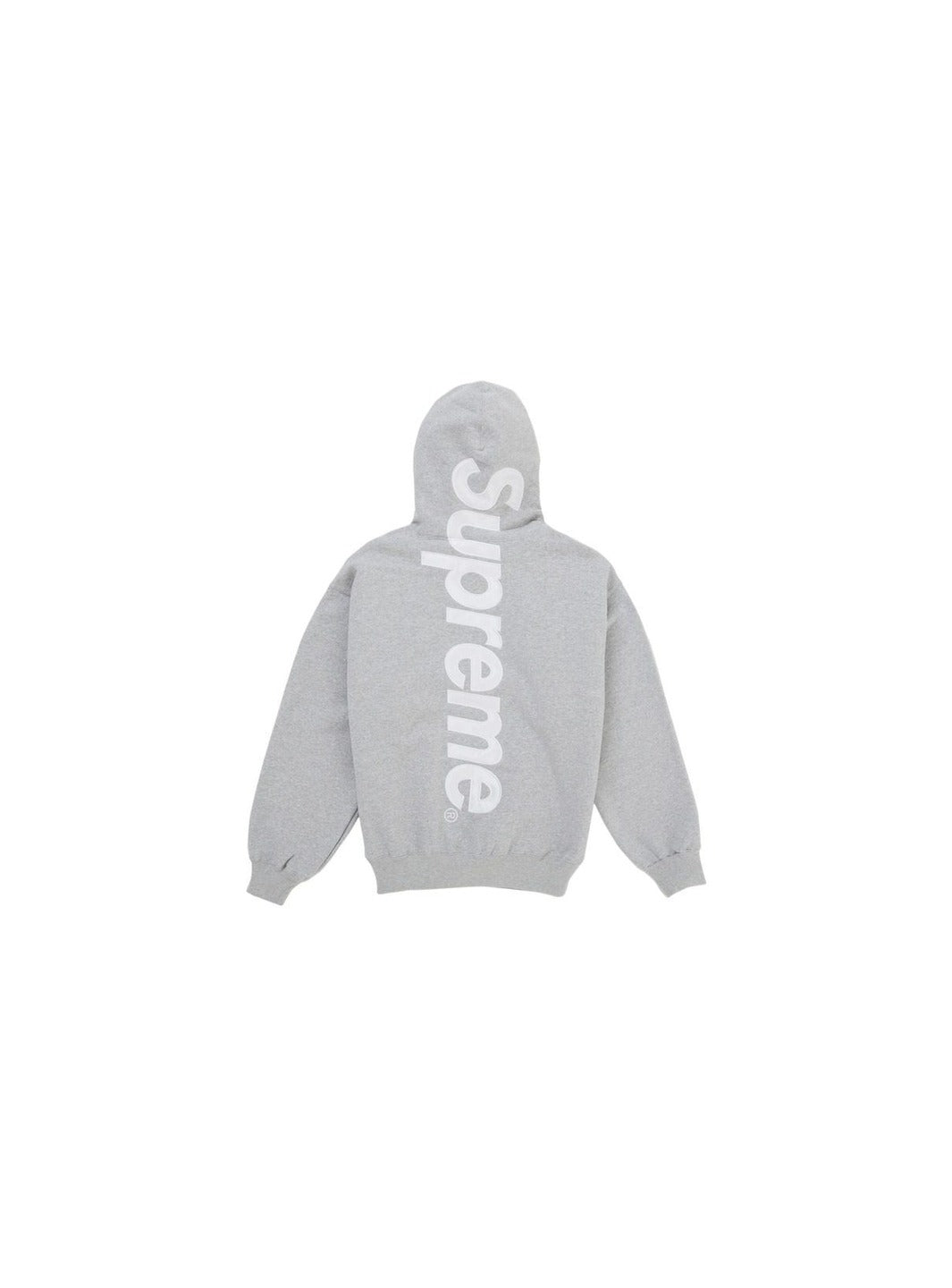 Supreme Satin Applique Hooded Sweatshirt (SS26) Heather Grey
