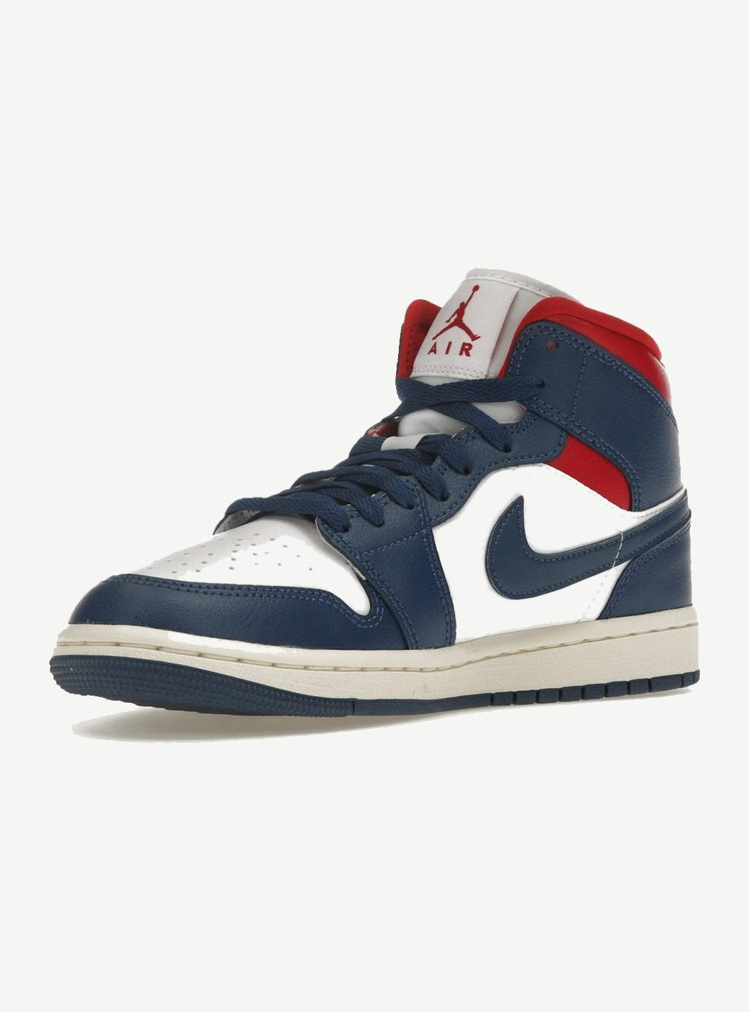 Jordan 1 Mid French Blue Gym Red (Women's)