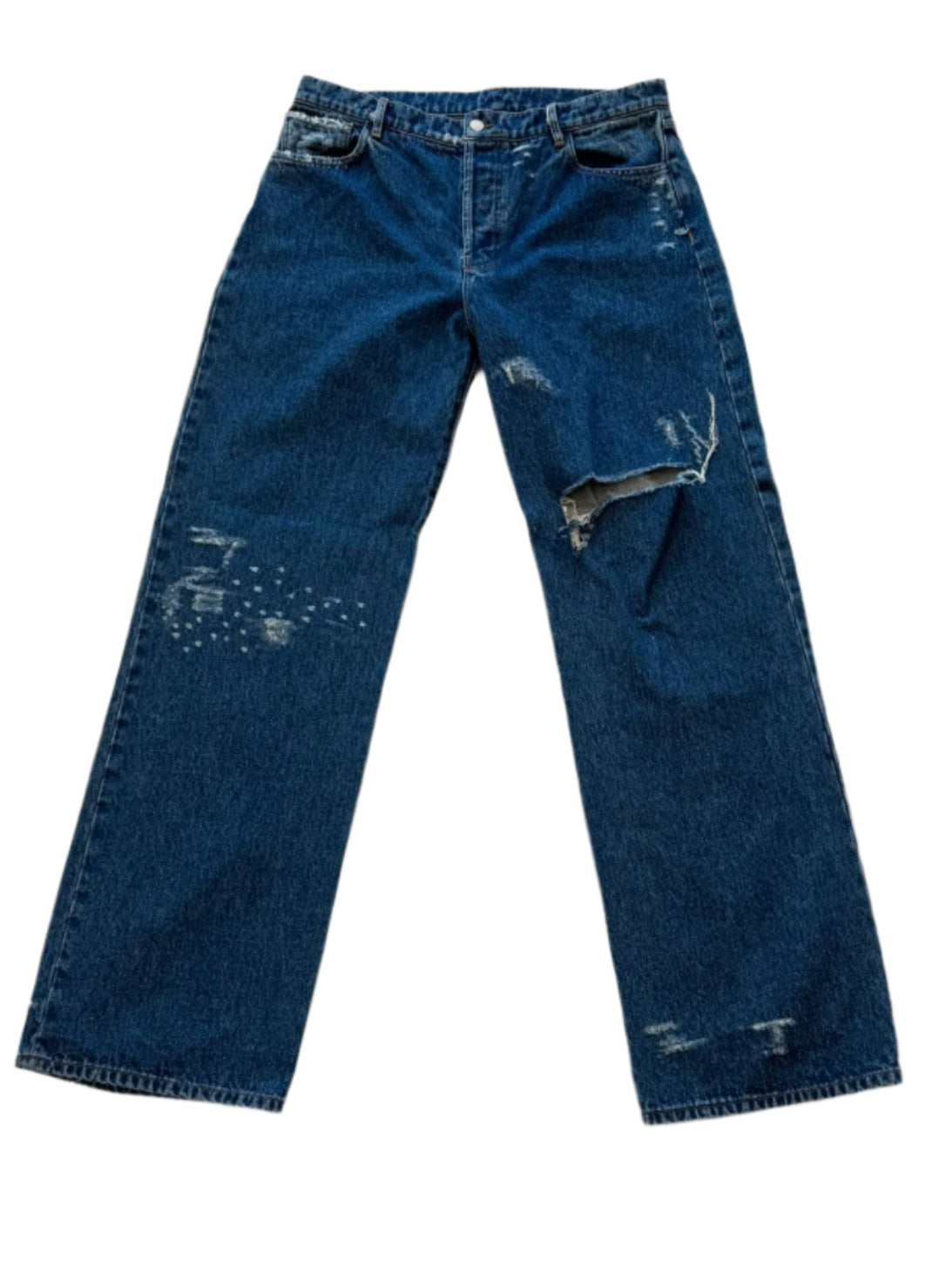 J4 Baggy Jeans Numeri Destroyed Blue