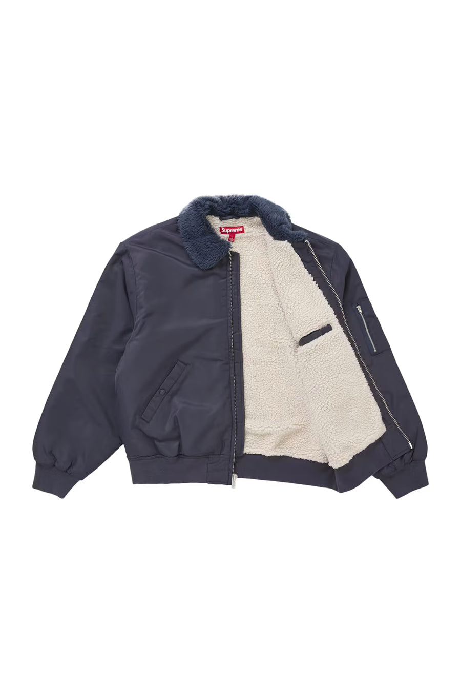 Supreme AOI Nylon Bomber Jacket Navy – Sharkdrop Supreme AOI Nylon Bomber Jacket Navy – Sharkdrop