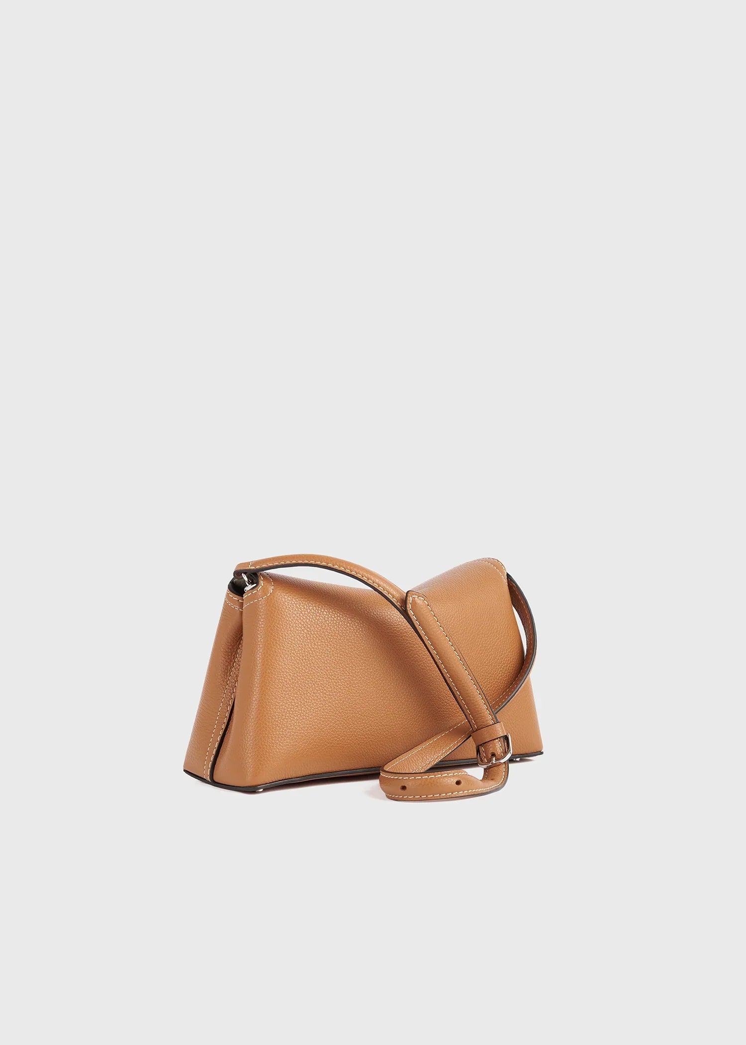 Toteme T-Lock grained-leather clutch tan