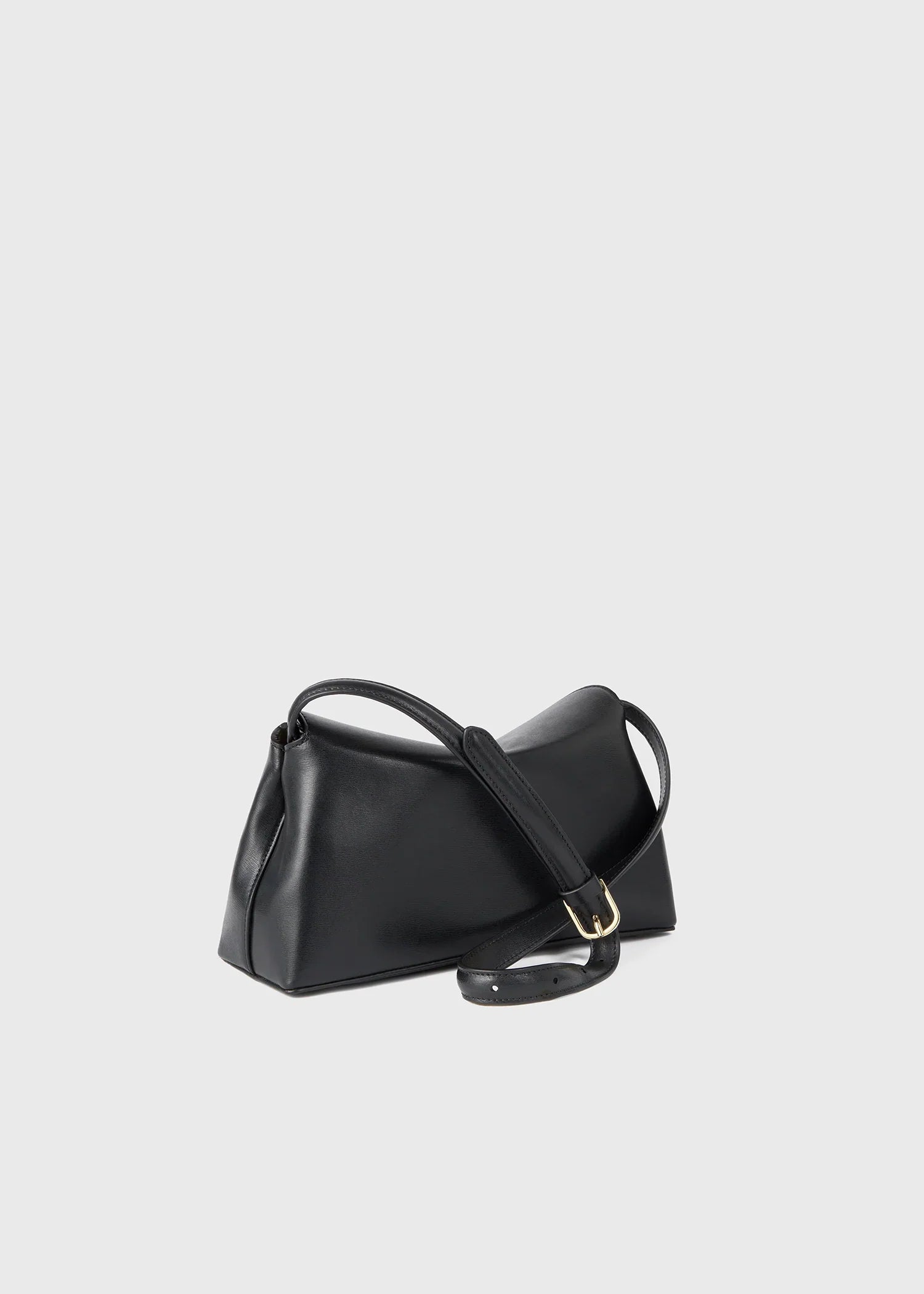Toteme T-Lock grained-leather clutch black and gold