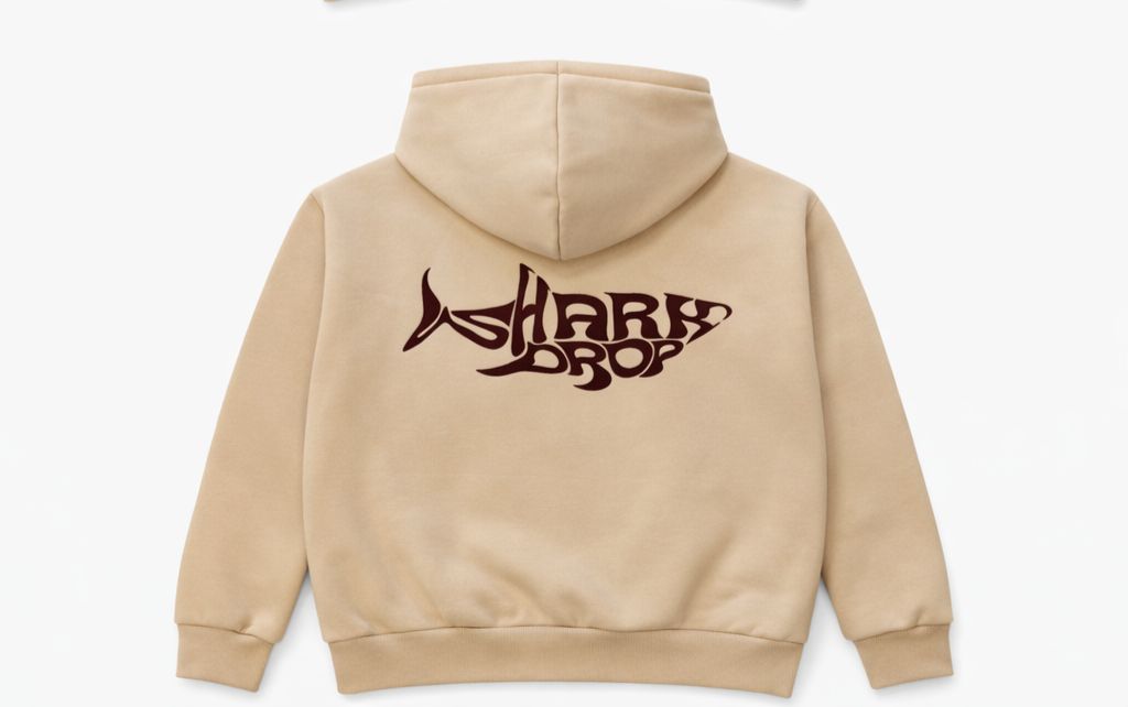 Sharkdrop Zip Hoddie Beige