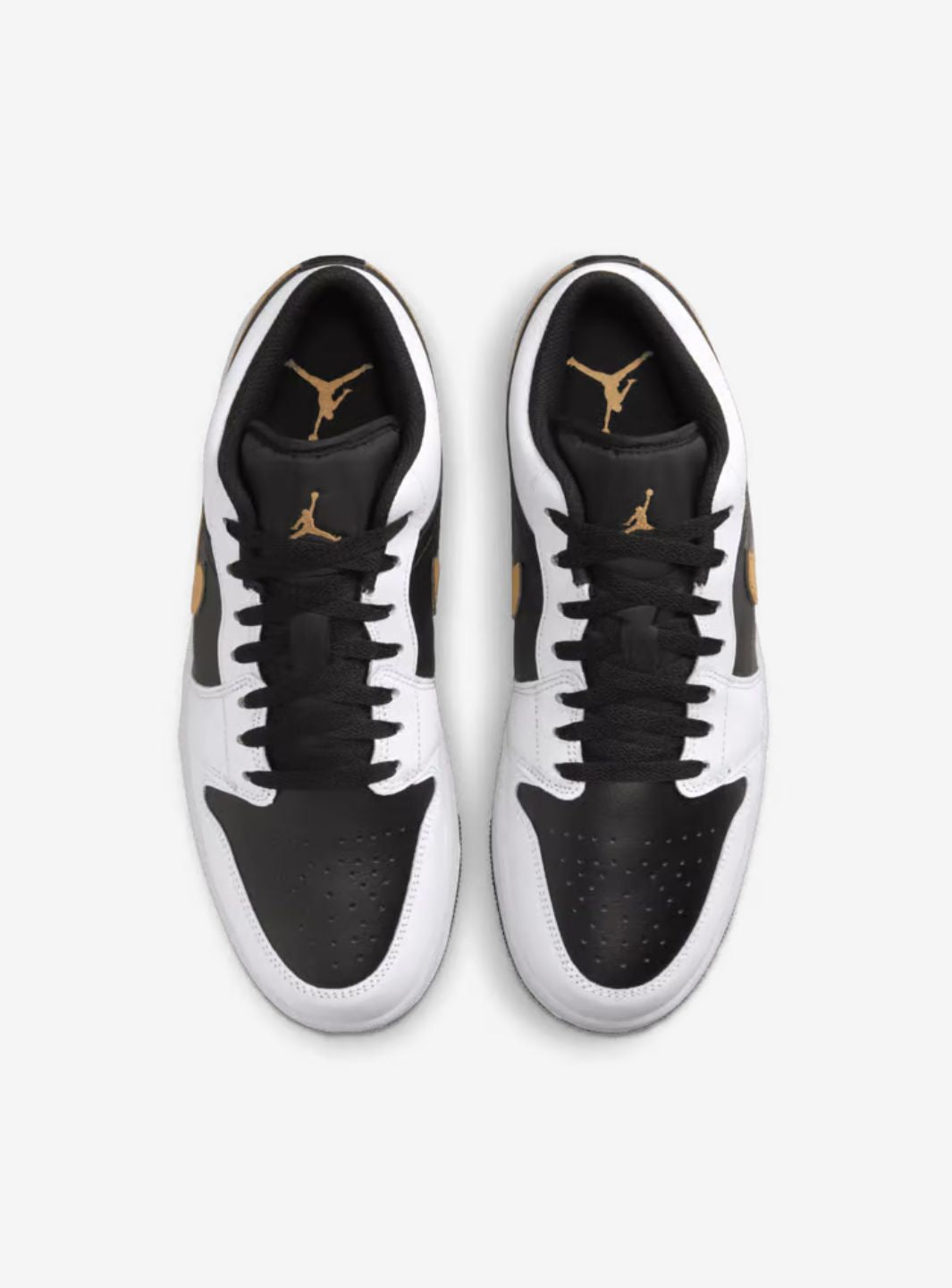 Air Jordan 1 Low White Black Metallic Gold Swoosh