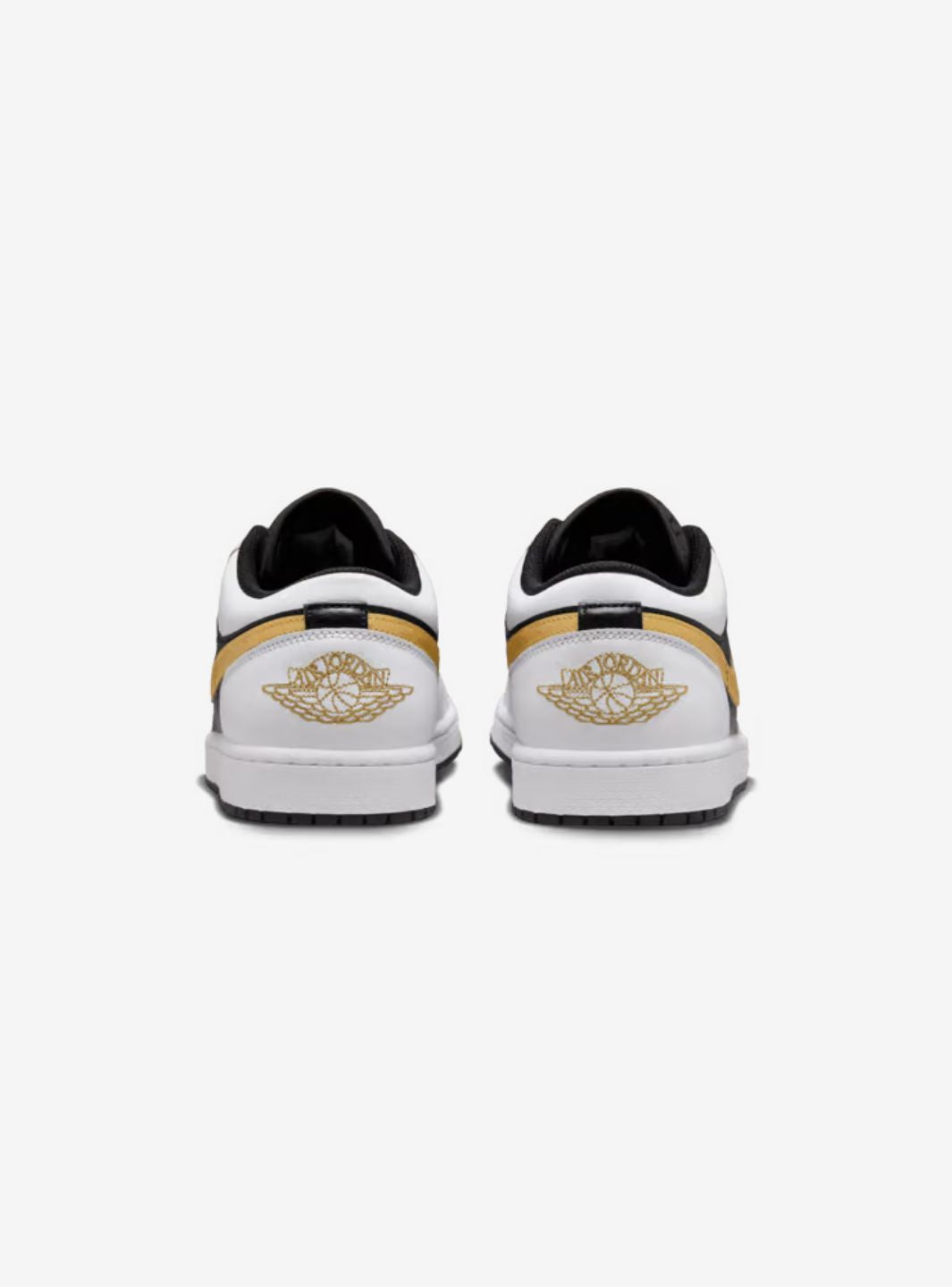 Air Jordan 1 Low White Black Metallic Gold Swoosh