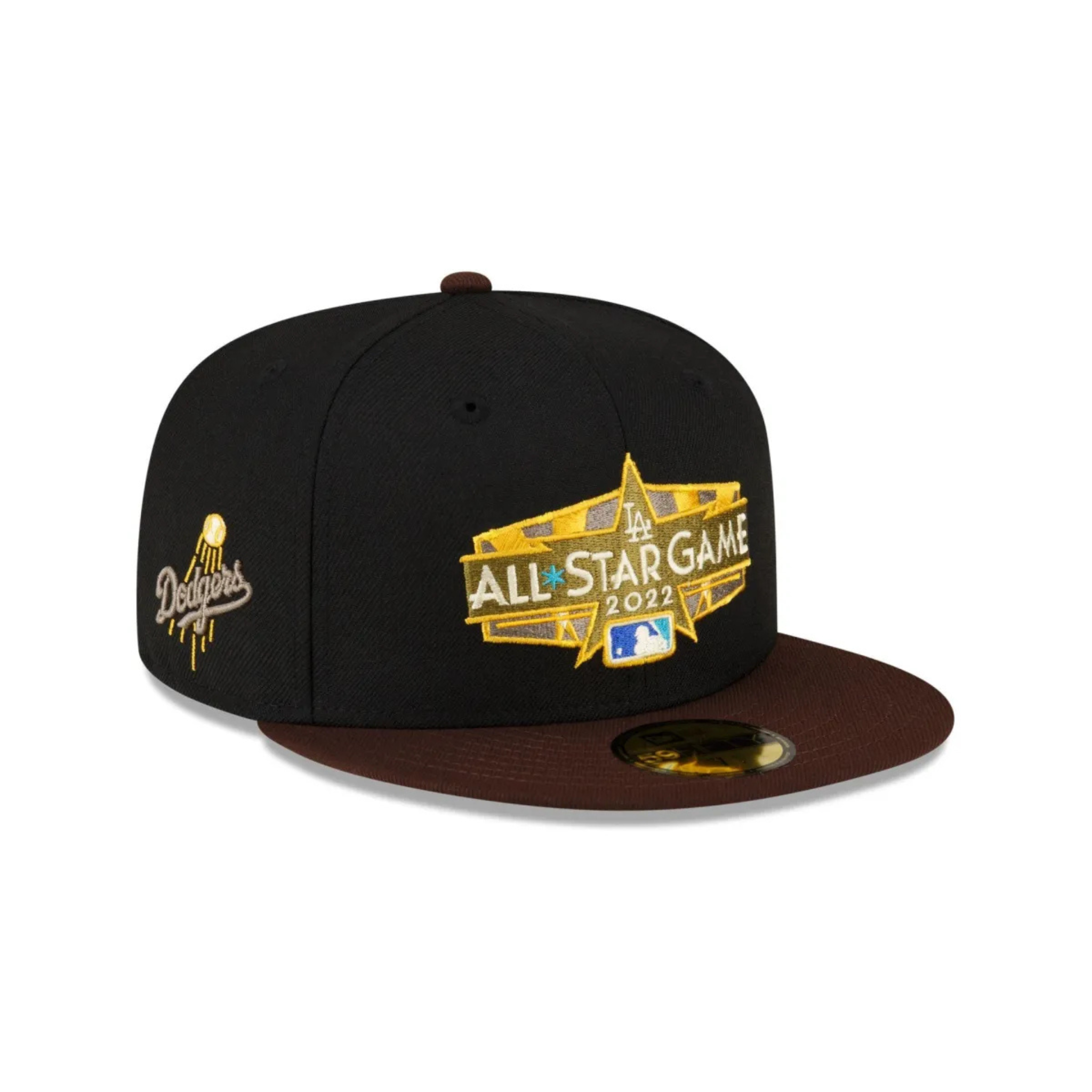 Just Caps Black Crown Los Angeles Dodgers 59FIFTY Fitted Hat