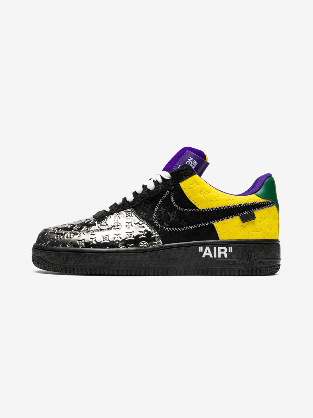 Louis Vuitton Nike Air Force 1 Low By Virgil Abloh Black Metallic Silver