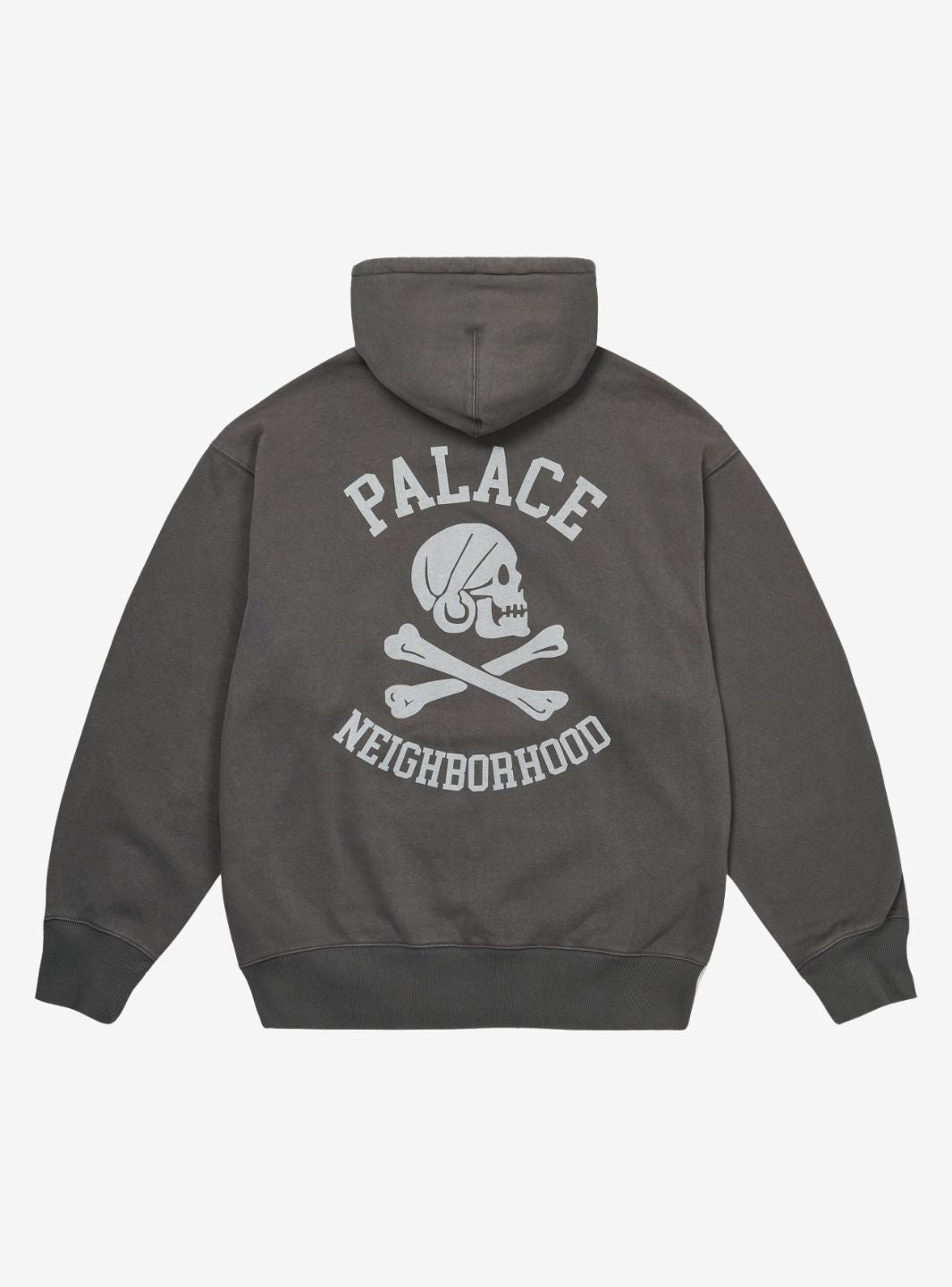 Palace x Neighborhood Skull Zip Hoodie Charcoal