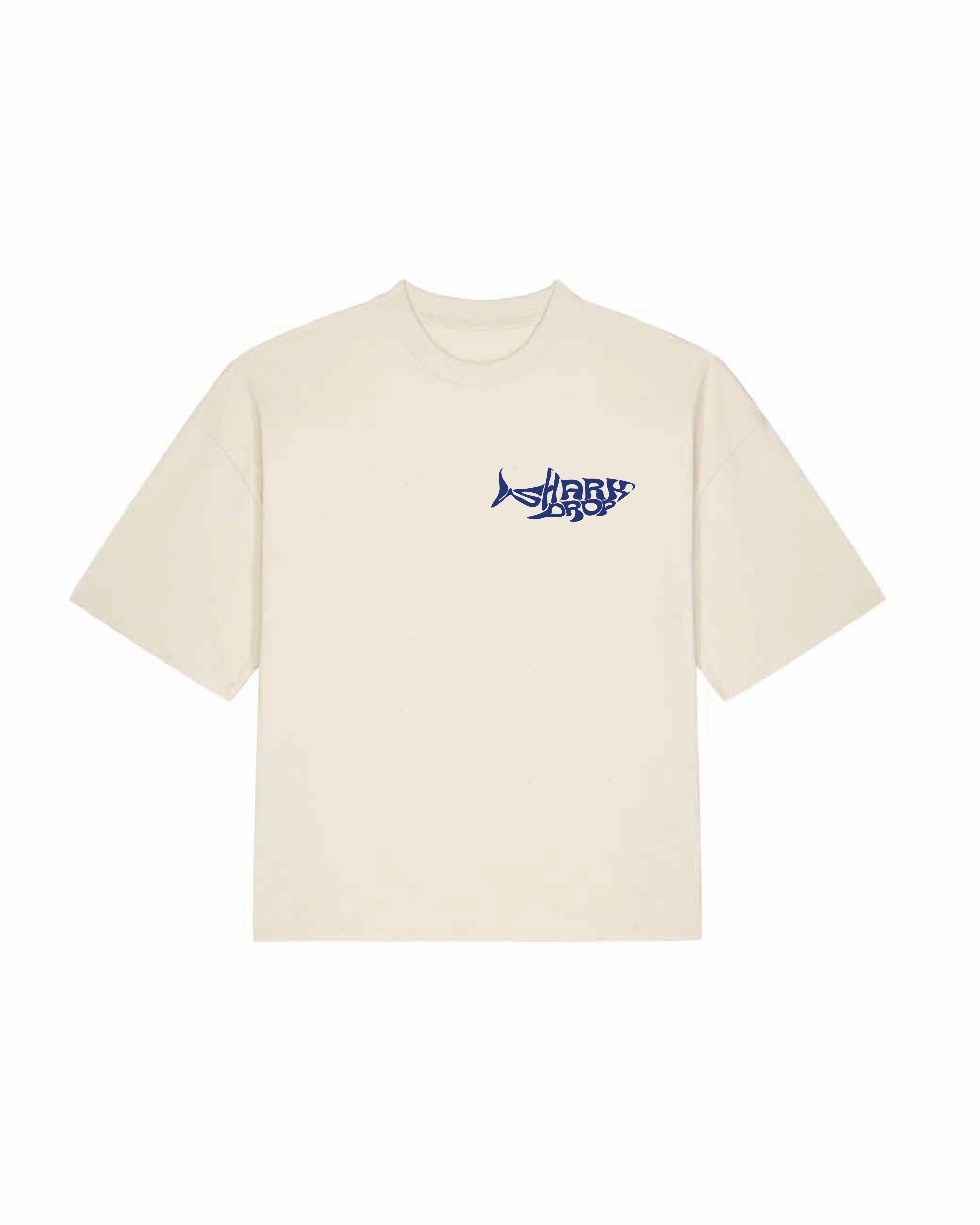 SHARKDROP NAVY LOGO CROPPED TEE SS26